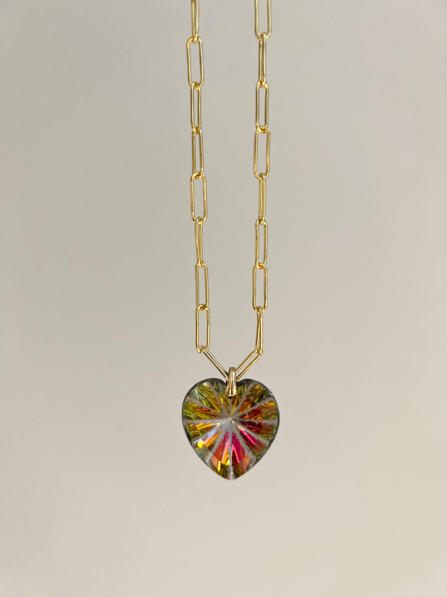 TITANIC HOLO OLD VINTAGE HEART NECKLACE