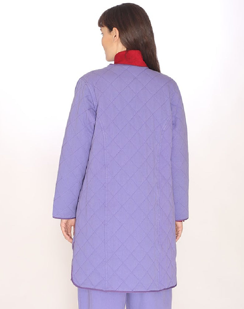 CANVAS QUILTED COAT LILAC