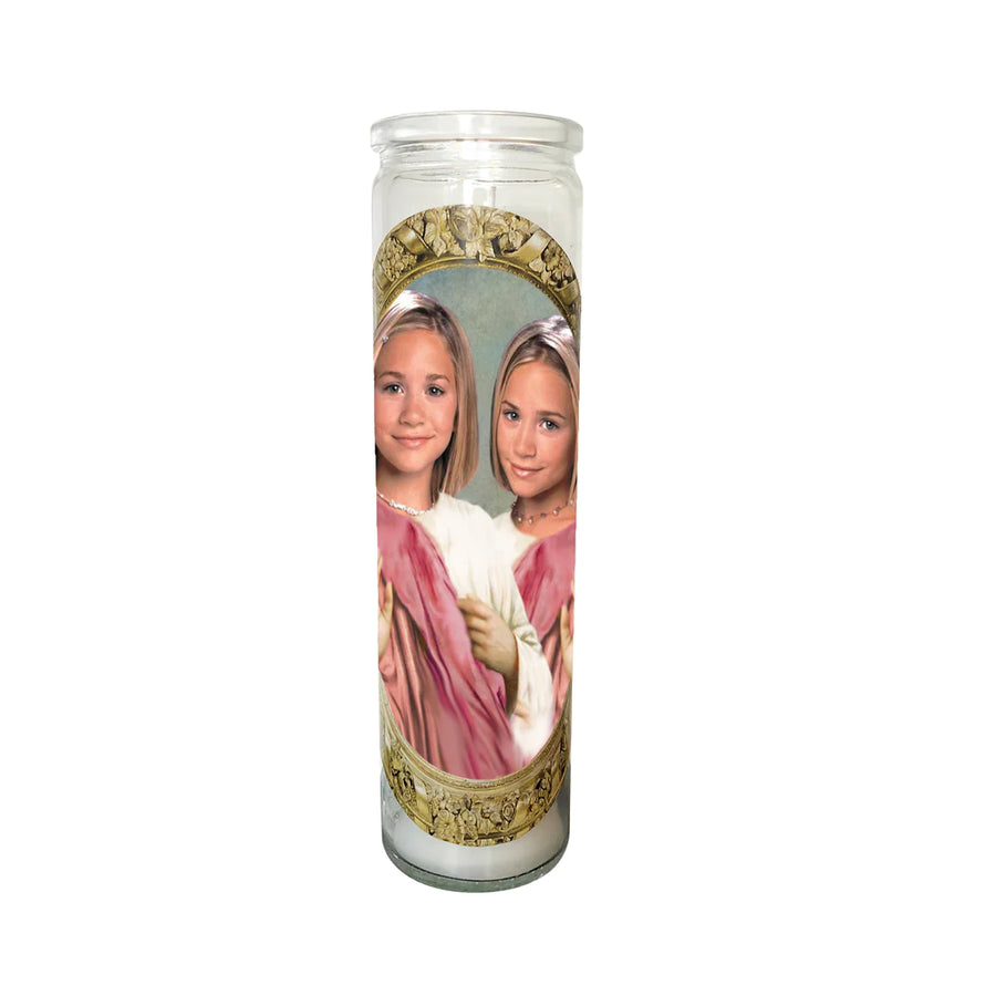 MARY KATE AND ASHLEY OLSEN TWINS CELEBRITY PRAYER CANDLE