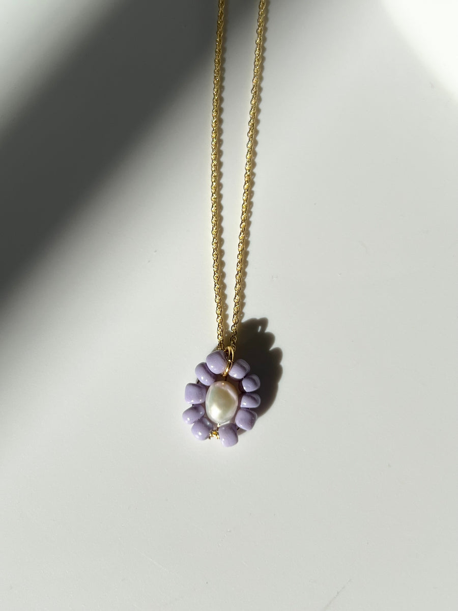 FLOR PEARL 18K GOLD PLATED NECKLACE